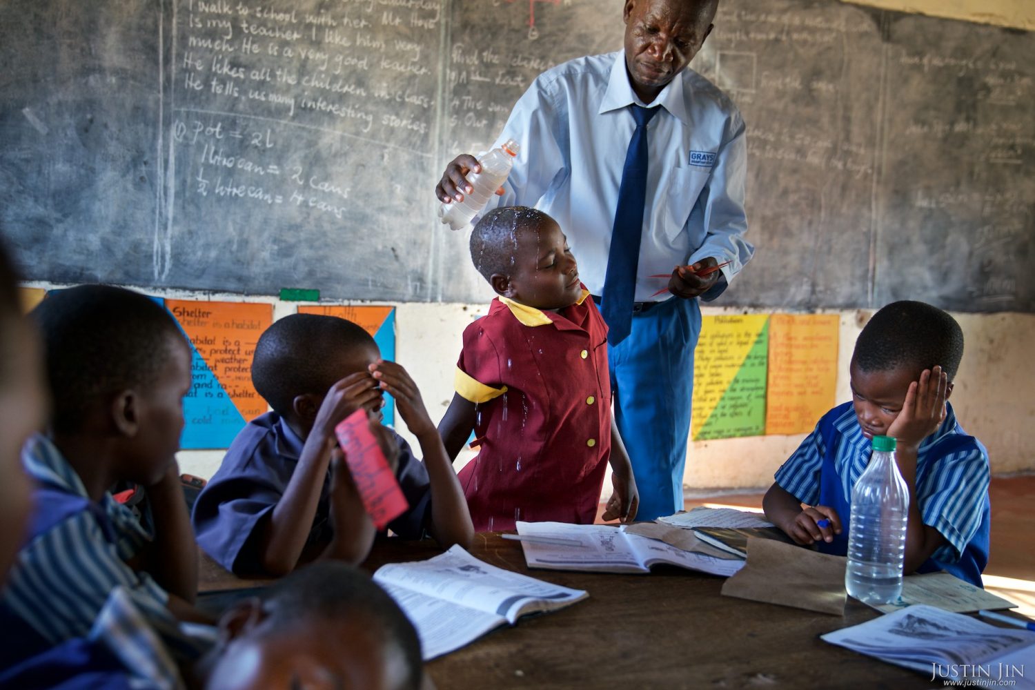 Grade three (age 8-9) children at the Mutenda Primary School in drought-hit Masvingo Province, Zimbabwe, collapse from hunger and exhaustion during class. Drought in southern Africa is devastating communities in Zimbabwe, leaving 4 million people urgently in need of food aid. The government declared a state of emergency,. Here in Masvingo Province, the country's hardest hit province, vegetation has wilted, livestock is dying, and people are at serious risk of famine. Pictures shot by Justin Jin